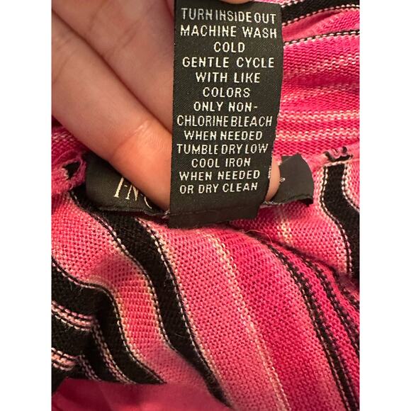 INC pink black stripes long sleeves sequin embellished knit top size M - Picture 7 of 9